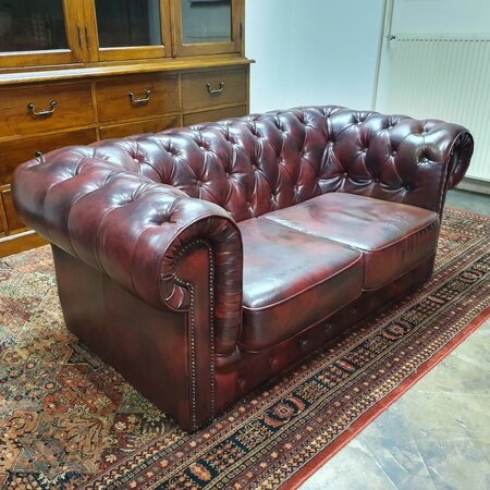 Rotes Chesterfield 2-Sitzer Sofa
