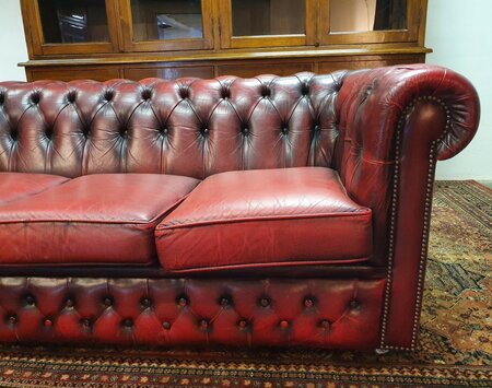 Oxblood Chesterfield 3-Sitzer Sofa