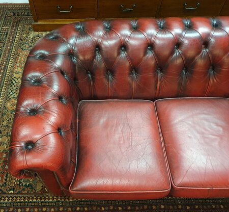 Oxblood Chesterfield 3-Sitzer Sofa