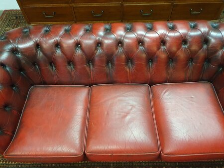 Oxblood Chesterfield 3-Sitzer Sofa