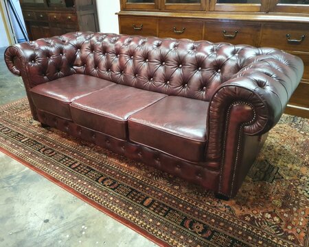 Rotes Chesterfield 3-Sitzer Sofa