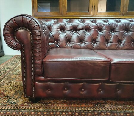 Rotes Chesterfield 3-Sitzer Sofa