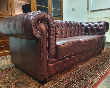 Rotes Chesterfield 3-Sitzer Sofa