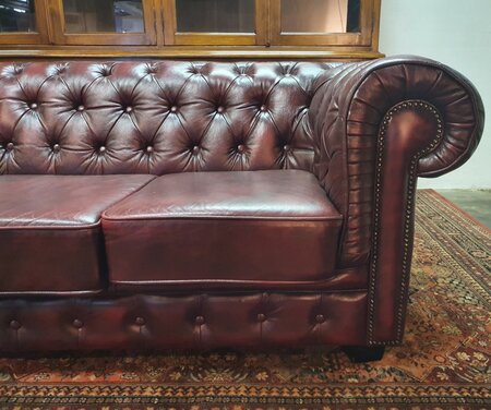 Rotes Chesterfield 3-Sitzer Sofa