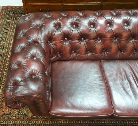 Rotes Chesterfield 3-Sitzer Sofa