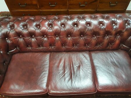 Rotes Chesterfield 3-Sitzer Sofa