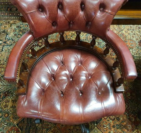 Antike Chesterfield Captain chair bürostuhl Bordeaux rot