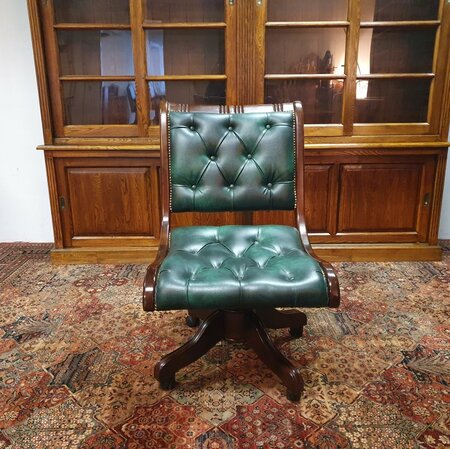 Antike Chesterfield bürostuhl Dunkelgrün