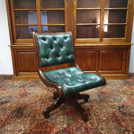 Antike Chesterfield bürostuhl Dunkelgrün