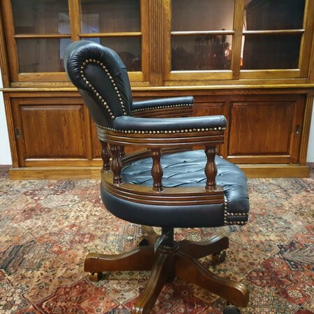 Antike Chesterfield Captain chair bürostuhl schwarz