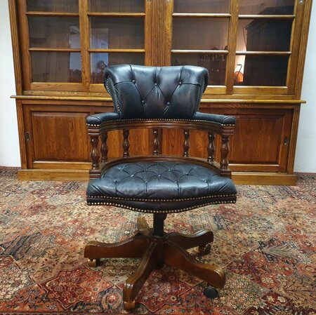 Antike Chesterfield Captain chair bürostuhl schwarz