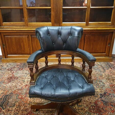 Antike Chesterfield Captain chair bürostuhl schwarz