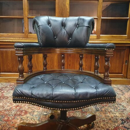 Antike Chesterfield Captain chair bürostuhl schwarz