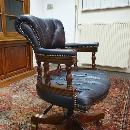 Antike Chesterfield Captain chair bürostuhl schwarz