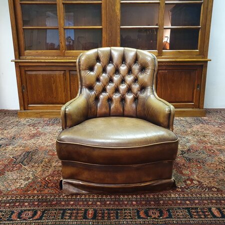 Englischer Chesterfield Clubsessel braun