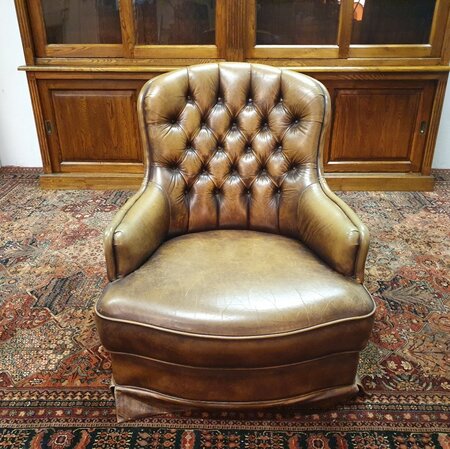 Englischer Chesterfield Clubsessel braun