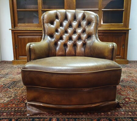 Englischer Chesterfield Clubsessel braun