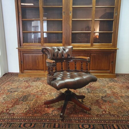 Antike Chesterfield Captain chair bürostuhl braun