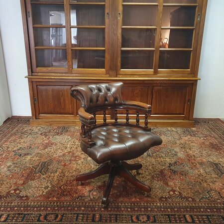 Antike Chesterfield Captain chair bürostuhl braun