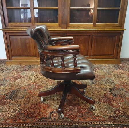 Antike Chesterfield Captain chair bürostuhl braun