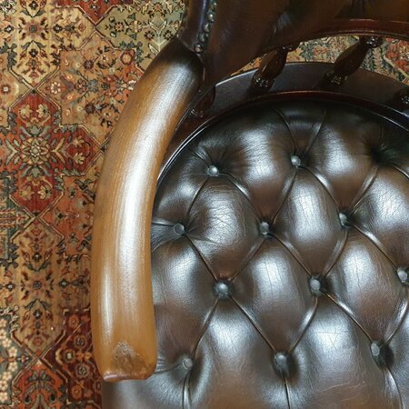 Antike Chesterfield Captain chair bürostuhl braun