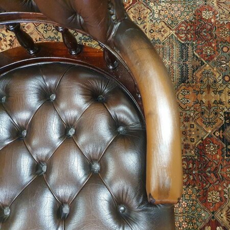 Antike Chesterfield Captain chair bürostuhl braun