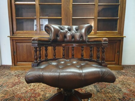 Antike Chesterfield Captain chair bürostuhl braun