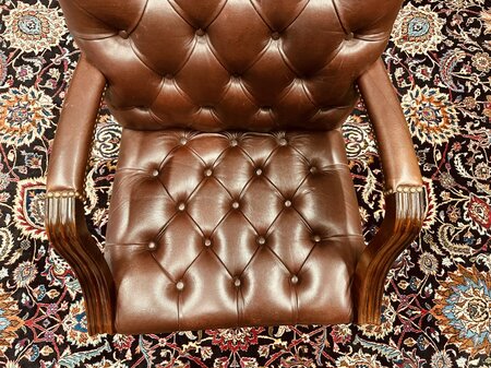 Englischer Chesterfield stuhl Bordeaux