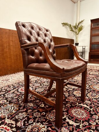 Englischer Chesterfield stuhl Bordeaux