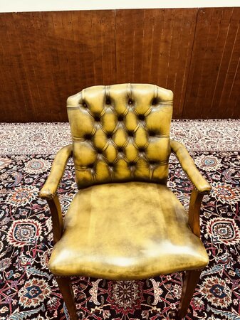 Englischer Chesterfield stuhl Olivgrün