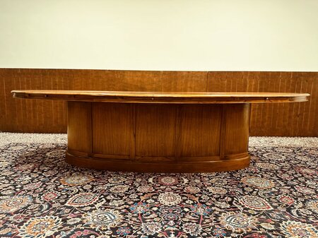 Ovaler Art Deco konferenztisch mit 8 Stühlen