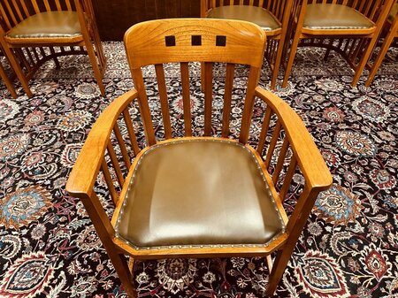 Ovaler Art Deco konferenztisch mit 8 Stühlen