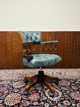 Antike Chesterfield Captain chair bürostuhl grün