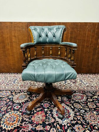 Antike Chesterfield Captain chair bürostuhl grün