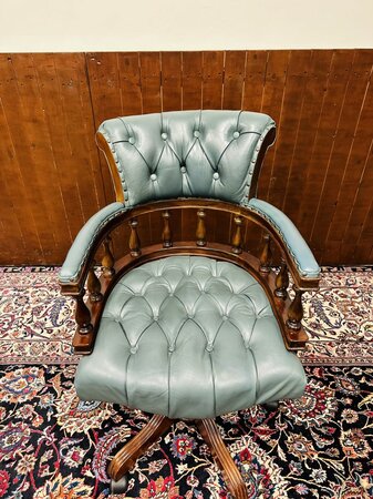 Antike Chesterfield Captain chair bürostuhl grün