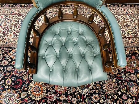 Antike Chesterfield Captain chair bürostuhl grün