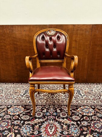 Antike Italienisches wurzelholz schreibtisch mit bürostuhl
