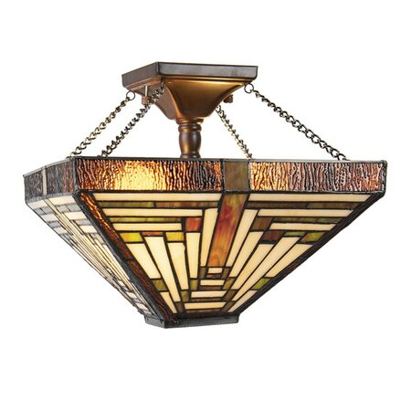 Quadratische Tiffany pendelleuchte Art Deco