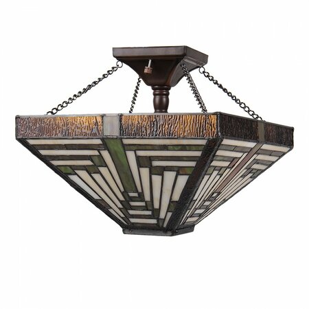 Quadratische Tiffany pendelleuchte Art Deco