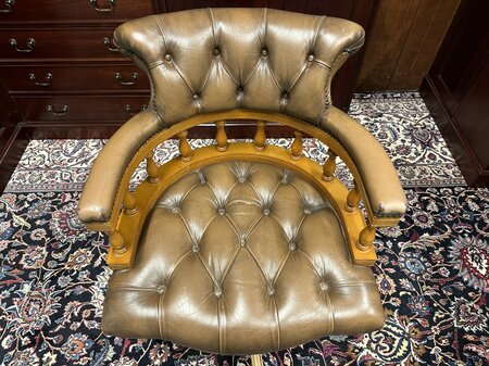 Antike Chesterfield Captain chair bürostuhl Cognac