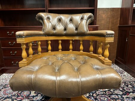 Antike Chesterfield Captain chair bürostuhl Cognac