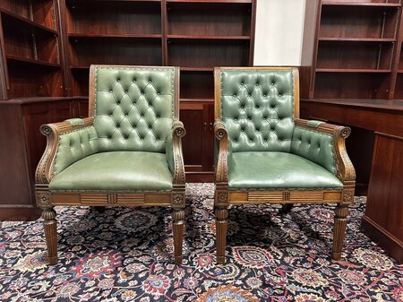 Englischer Chesterfield Library chair stuhl Grün