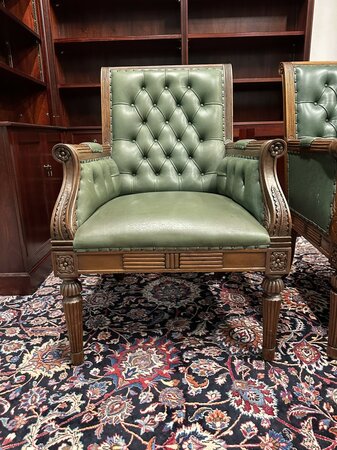 Englischer Chesterfield Library chair stuhl Grün