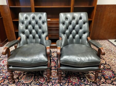Englischer Chesterfield Library chair stuhl schwarz