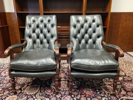 Englischer Chesterfield Library chair stuhl schwarz