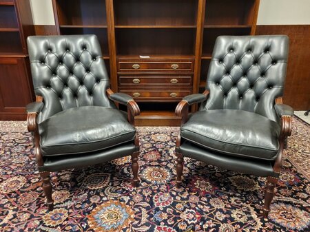 Englischer Chesterfield Library chair stuhl schwarz
