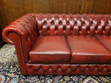 Englisches Chesterfield Sofa Set 3-Sitzer Oxblood