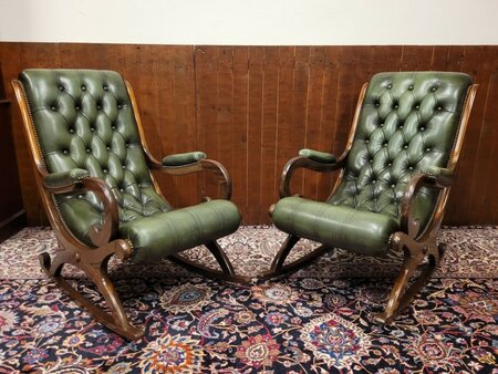Chesterfield Schaukelstuhl Grün
