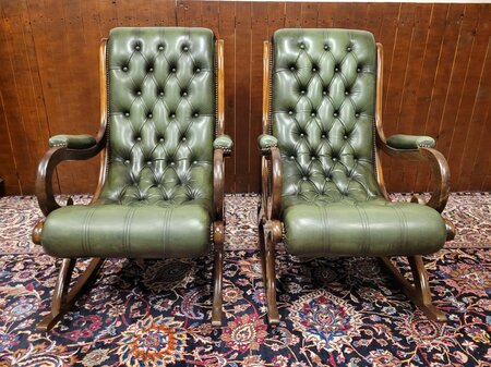 Chesterfield Schaukelstuhl Grün