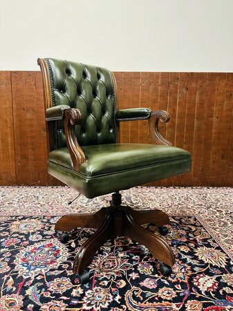 Englisch Chesterfield Gainsborough bürostuhl grün